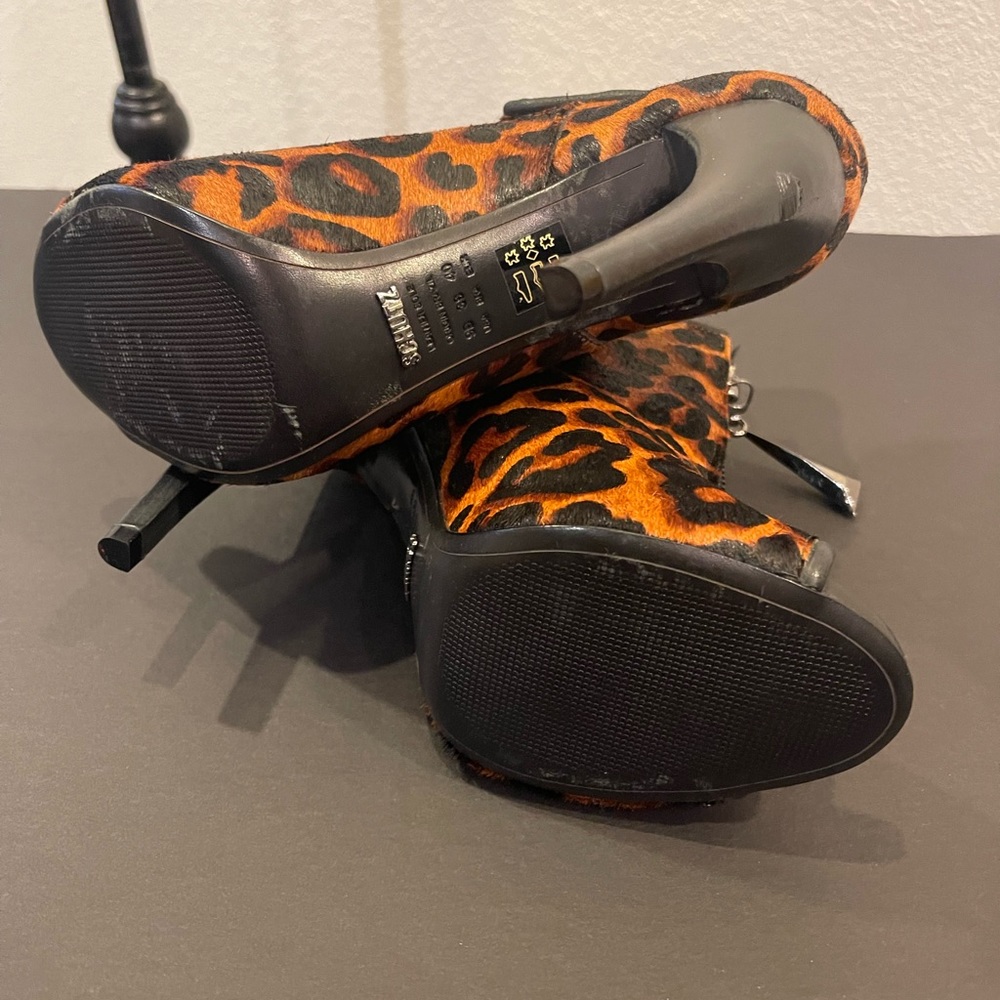 Shultz calfskin leopard booties - Picture 3 of 7